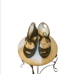 Gorgeous Jimmy Choo sandal!Jimmy Choo Nayeem Suede Tie Wedge Sandal Army Green.